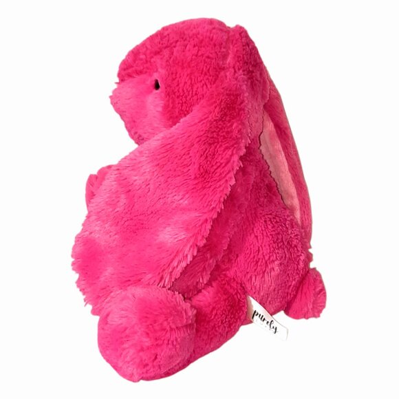 2018 Aurora Purely Luxe Pink Bunny Rabbit Plush Beanbag Toy 11" - Picture 3 of 7